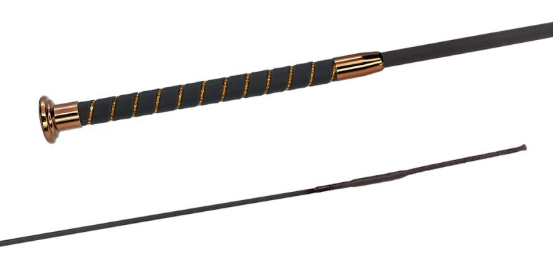 Fleck Silk Touch Coffee Crystal Dressage Whip