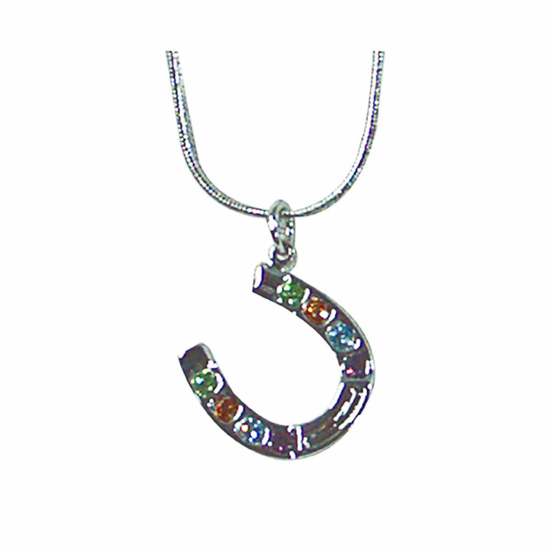 Exselle horseshoe Pendant with Colored Stones