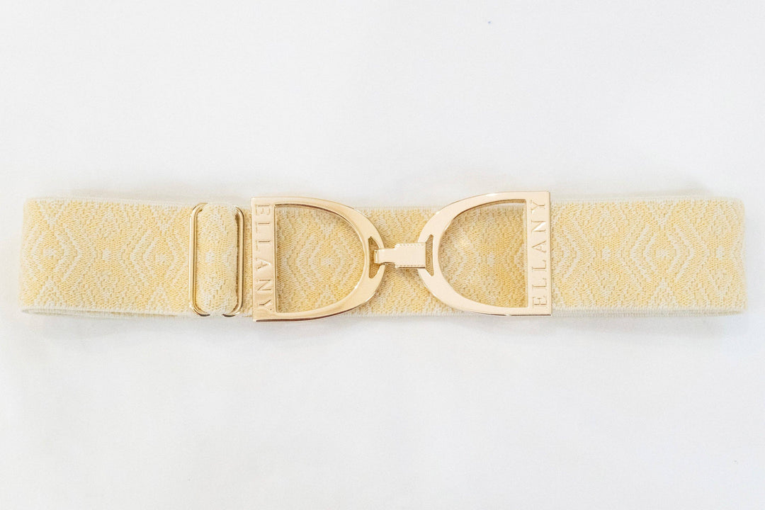 Huston x Ellany - Buttercream Tribal - 1.5" Gold Stirrup Elastic Belt