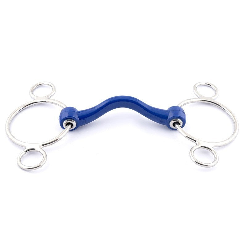 Jump'In 3 Ring Blue Soft Mouth Port Bit