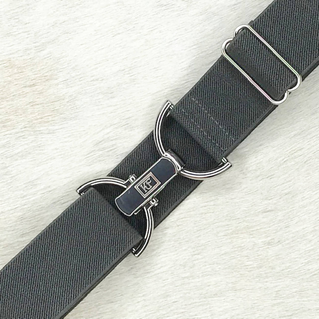 KF Clothing - Dark Gray Solid Elastic Adjustable Belt
