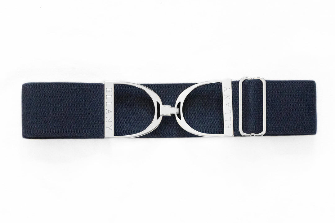 Huston x Ellany - Navy - 2" Silver Stirrup Elastic Belt