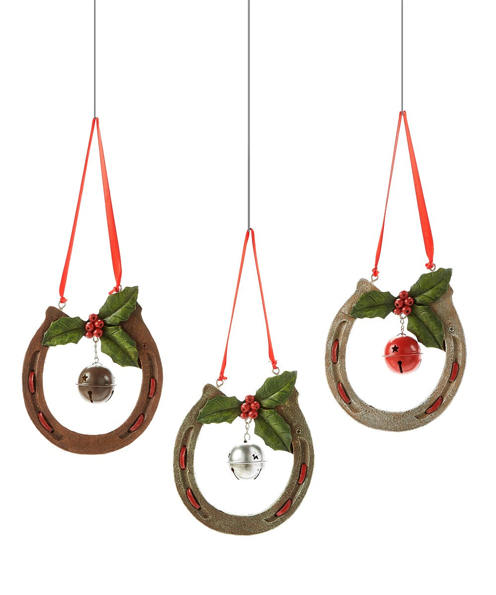Horseshoe, Holly & Bell Ornament