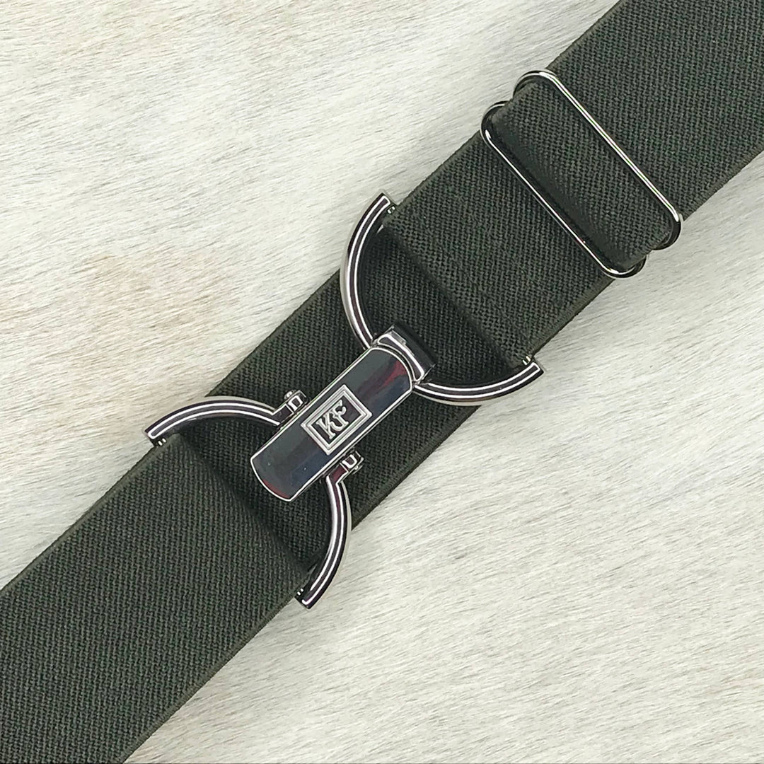 KF Clothing - Olive Solid Elastic Adjustable Belt