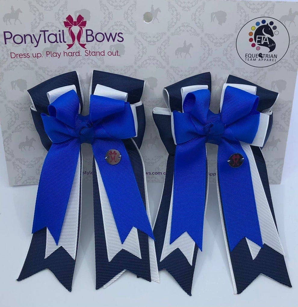 PonyTail Bows - Black/White Royal PonyTail Bows