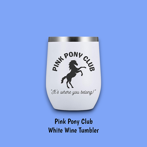 Equine & Design Pink Pony Club Steel Wine Tumbler