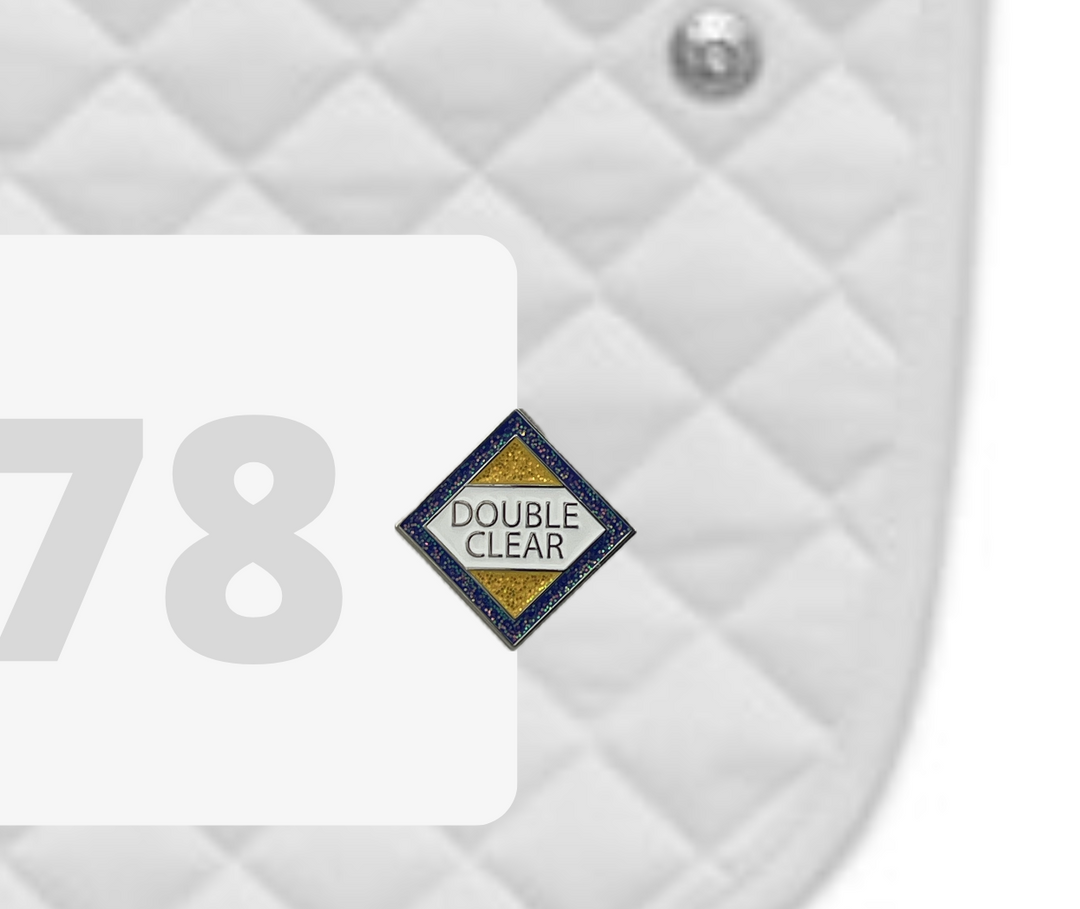 DuBois Cheval Double Clear Number Pin Charm