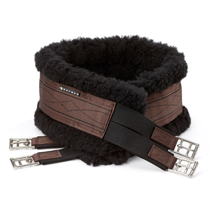 Oaklyn Terra Girth Black Fancy Stitch Black Fleece Liner