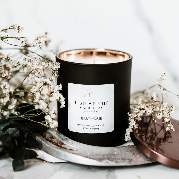 Just Wright Heart Horse Candle