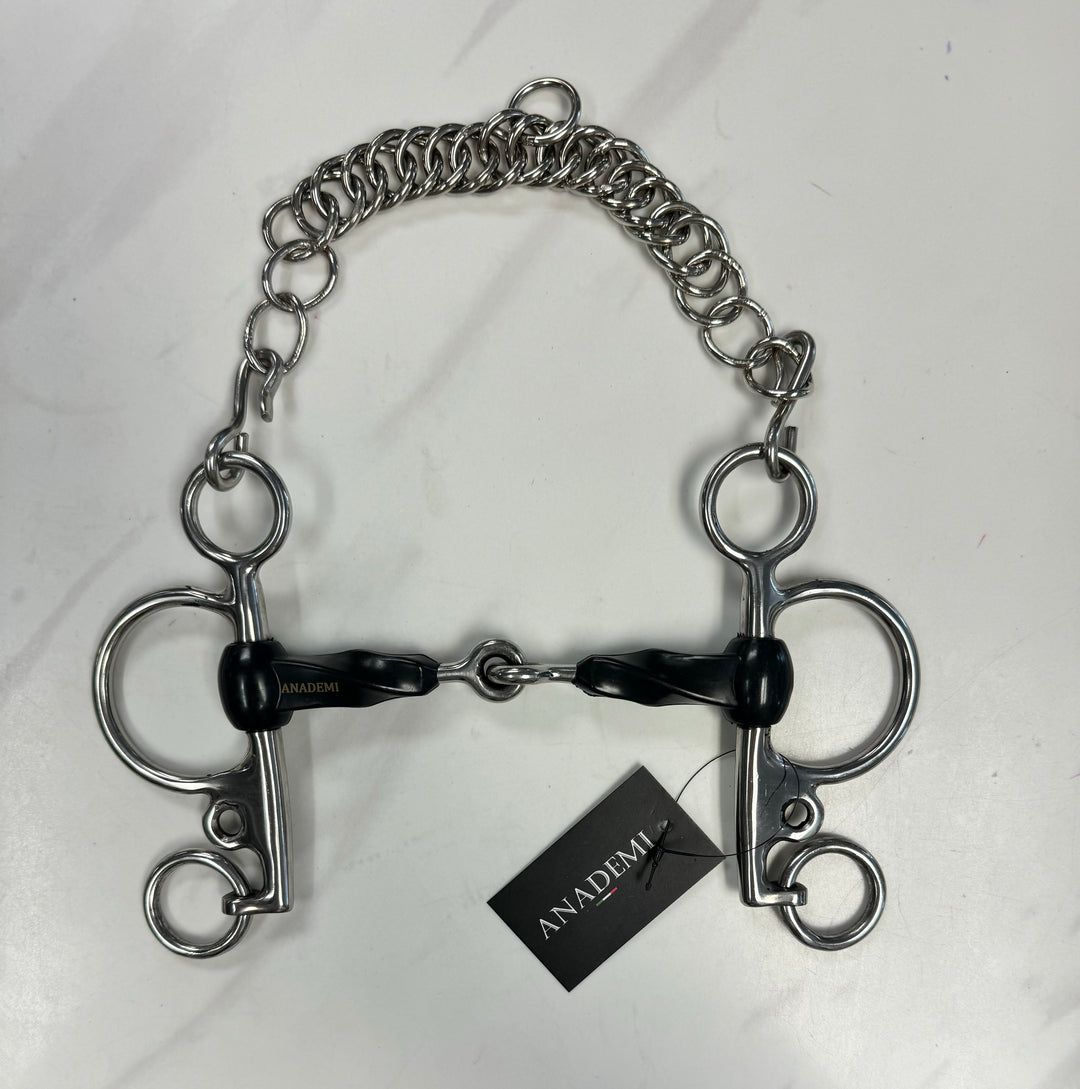 Anademi Rubber Slow Twist Pelham Bit