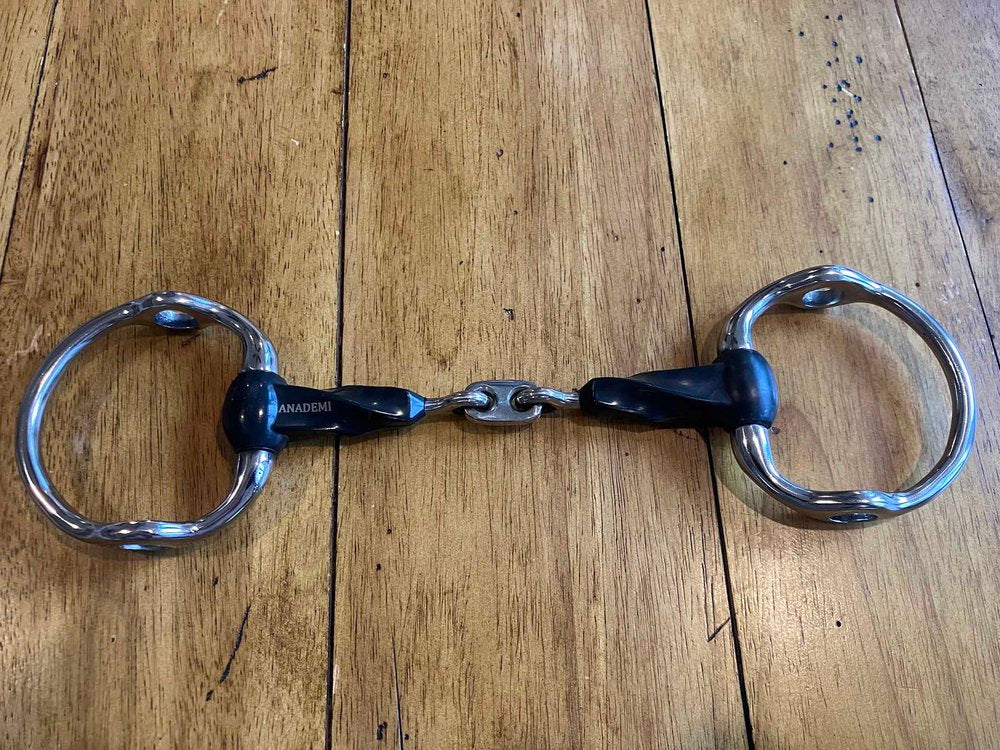 Anademi French Link Slow Twist Rubber Gag Bit