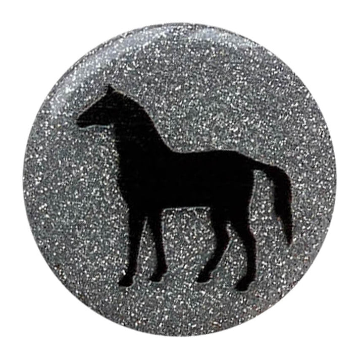 Spiced Equestrian Glitter Phone Grip: Silver