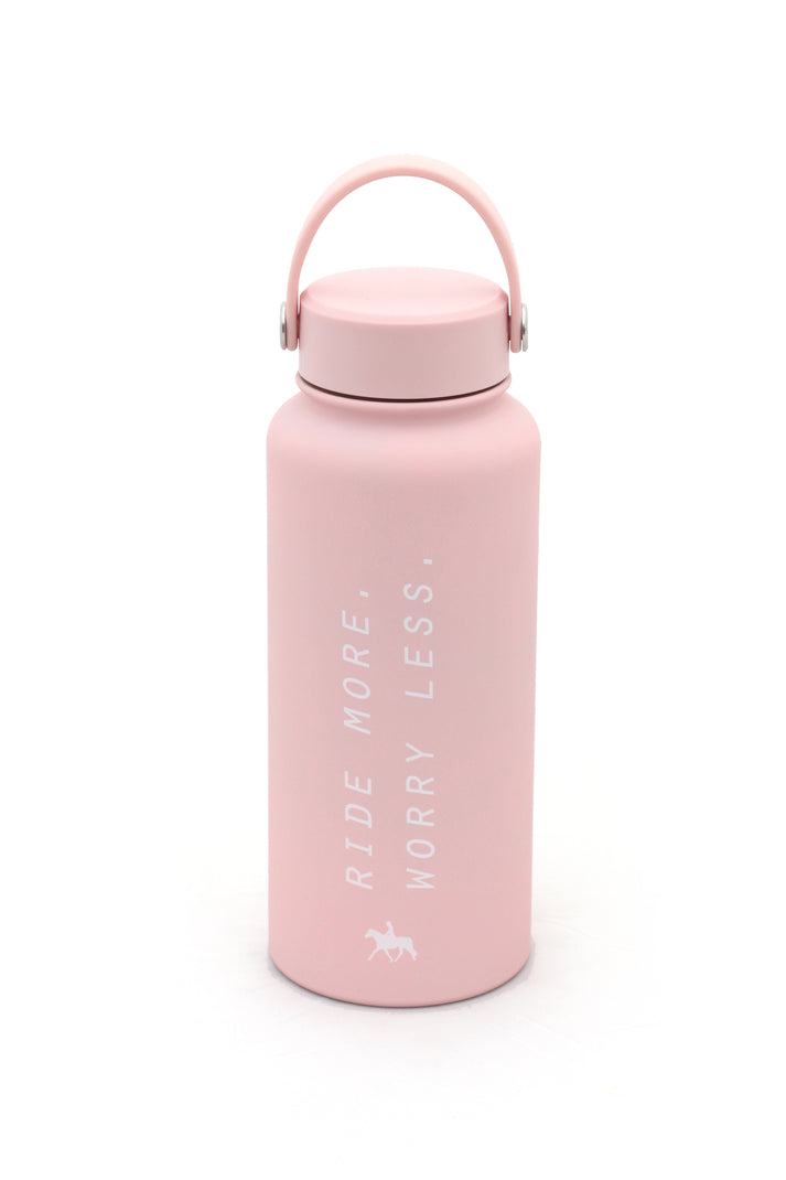 Spiced Equestrian Ride More Worry Less Water Bottle: Blush