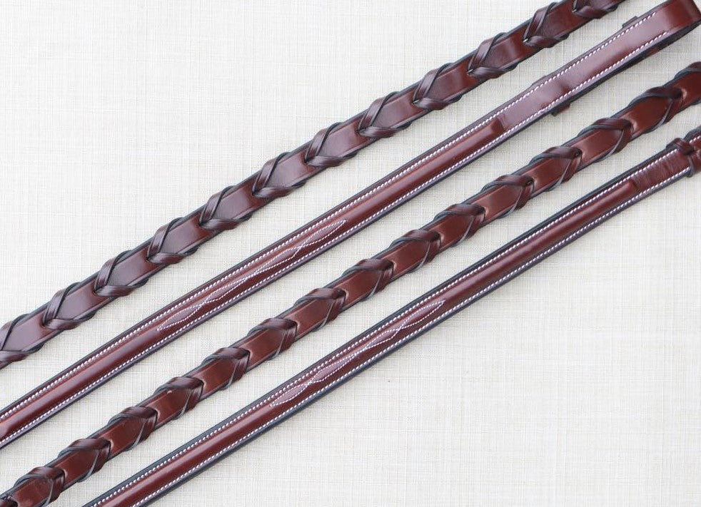 KL Select Italia 5/8" Square Raised Fancy Laced Reins