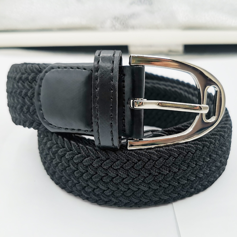Black Stallion Woven Stirrup Bluckle Belt