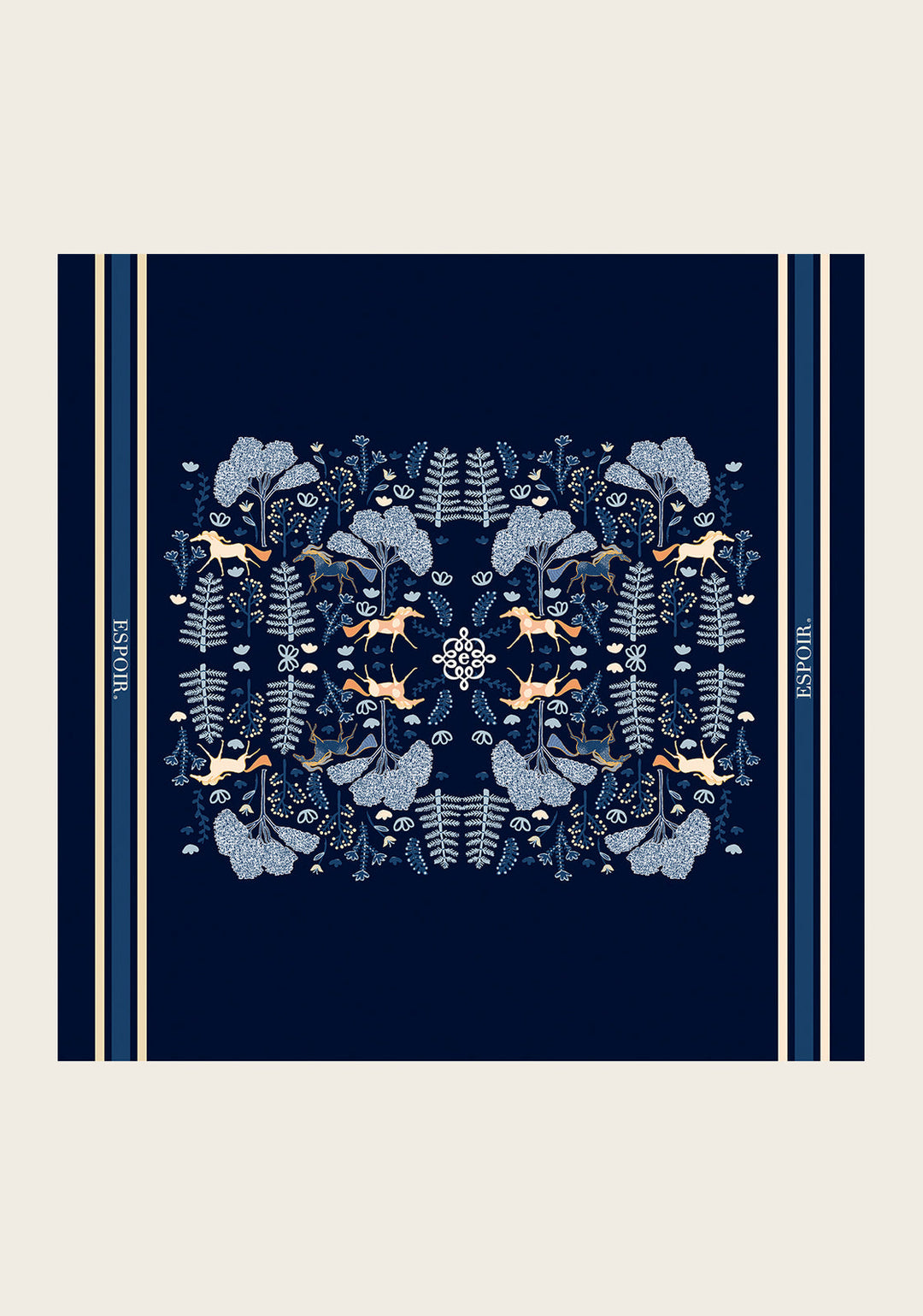 Espoir Forest On Navy Square Scarf