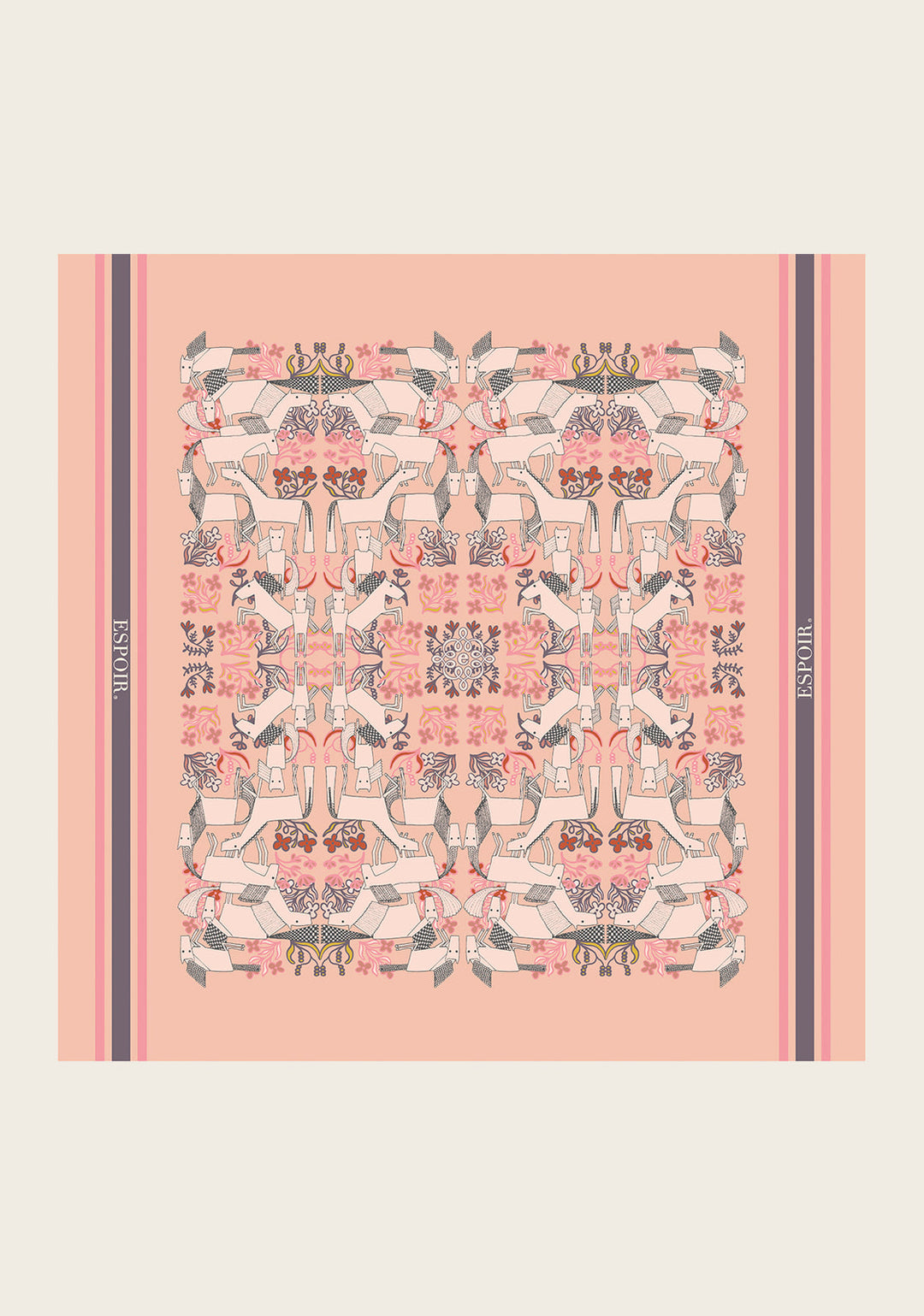 Espoir Maze On Peach Square Scarf