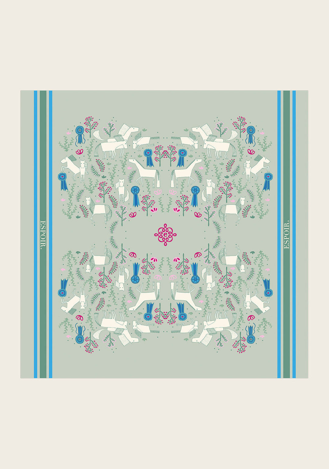 Espoir Rosettes On Lime Green Square Scarf