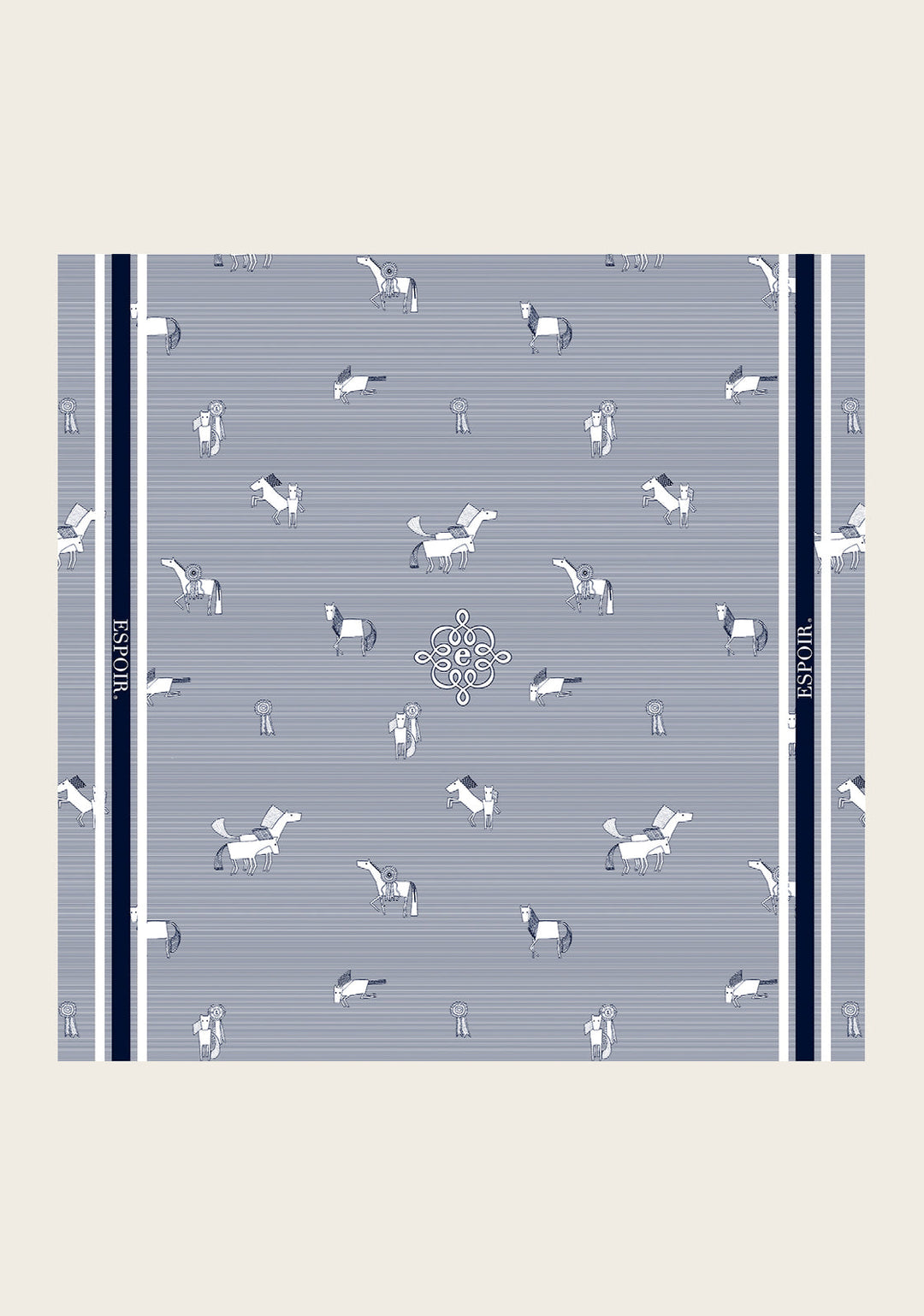 Espoir Navy Stripes Square Scarf