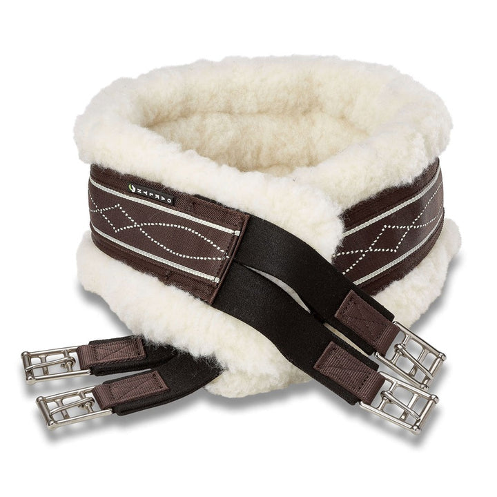 Oaklyn Terra Girth Fancy White Stitch Natural Fleece Liner