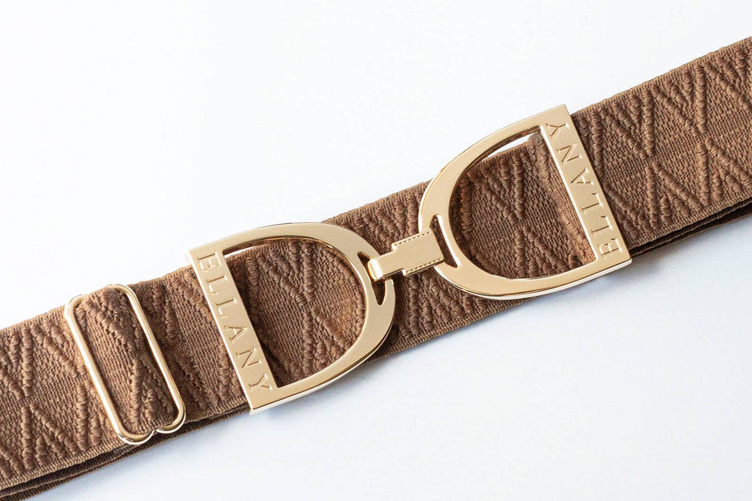Huston x Ellany - Caramel Dante - 1.5" Gold Stirrup Elastic Belt