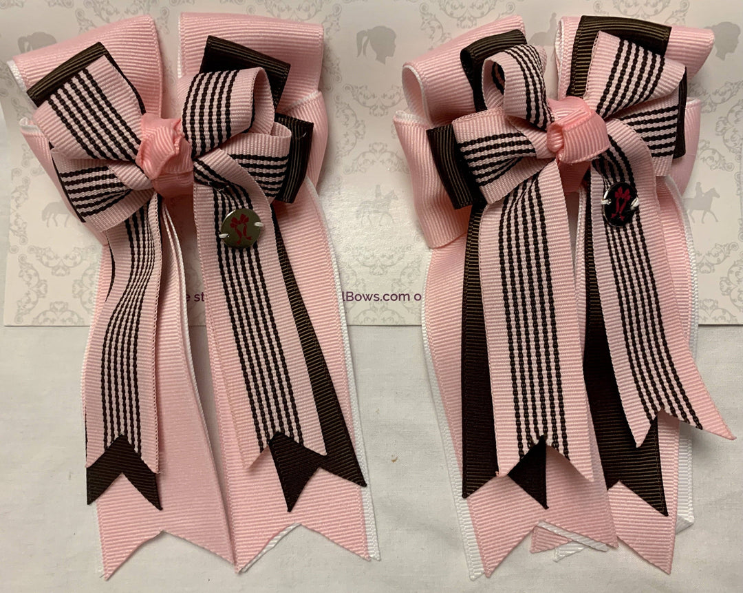 PonyTail Bows - Pink Chocolate PonyTail Bows