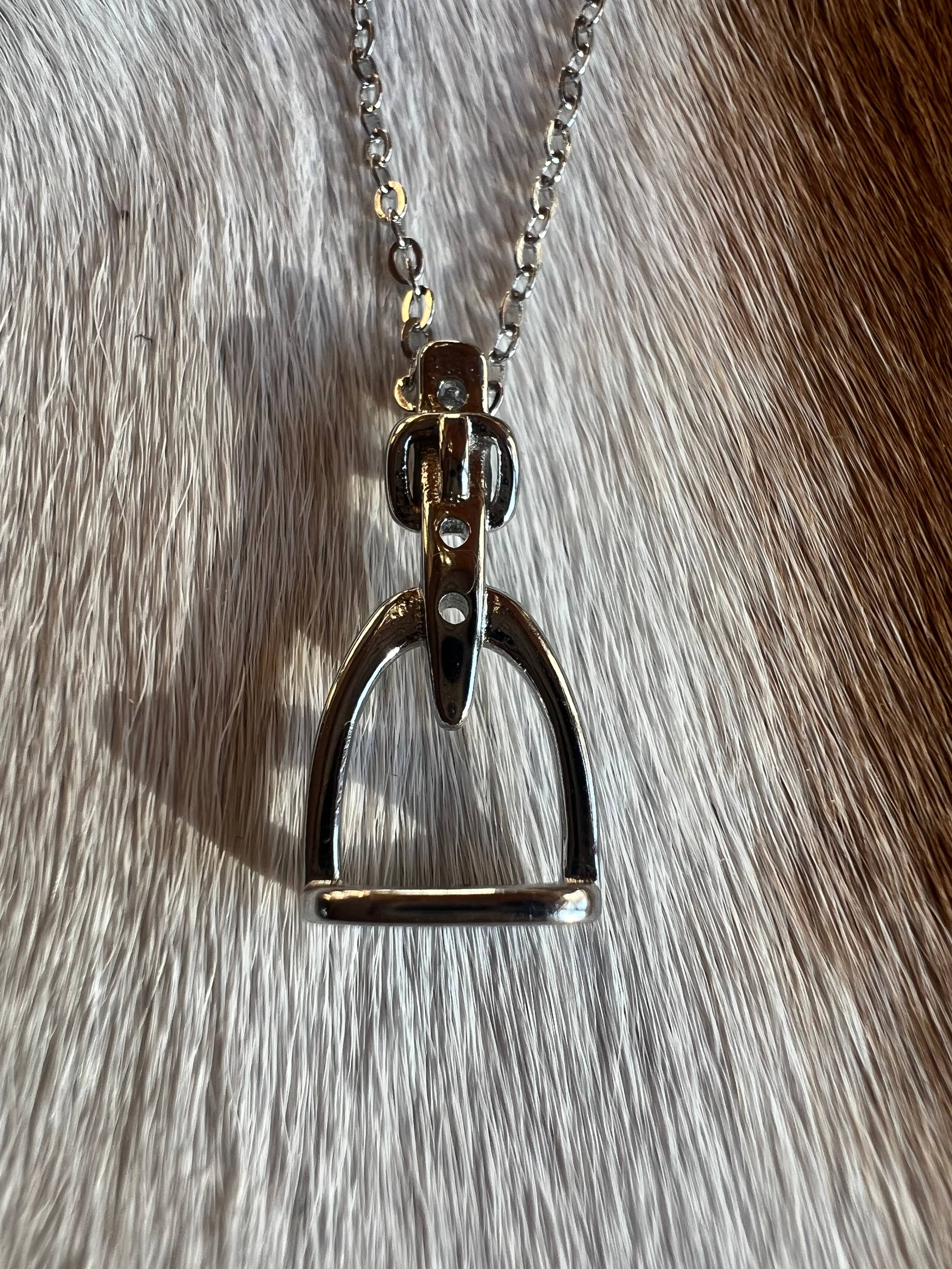 English Stirrup Iron Sterling Silver Necklace