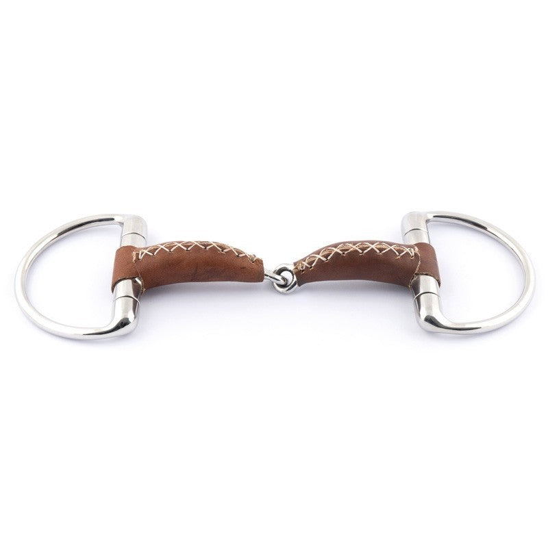 Jump'In Single Joint Leather Covered Eggbutt Bit