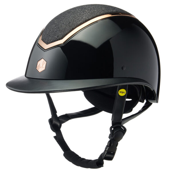 Charles Owen Kylo Wide Peak- Black Gloss/Rose Gold w/ MIPS