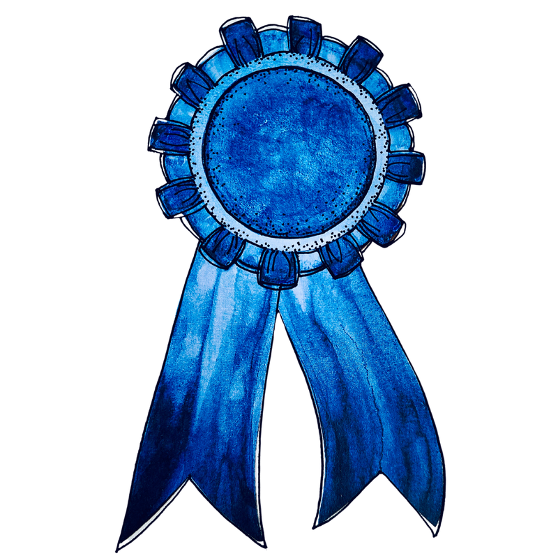 Blue Ribbon Sticker