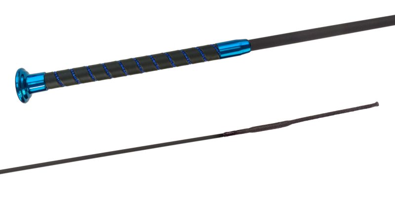 Fleck Silk Touch Blue Crystal Wrapped Grip Dressage Whip
