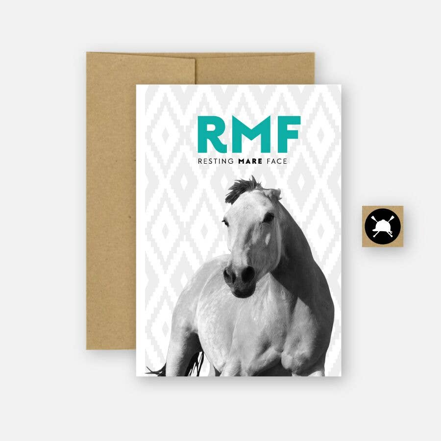 Resting Mare Face Greeting Card - Hunt Seat Paper
