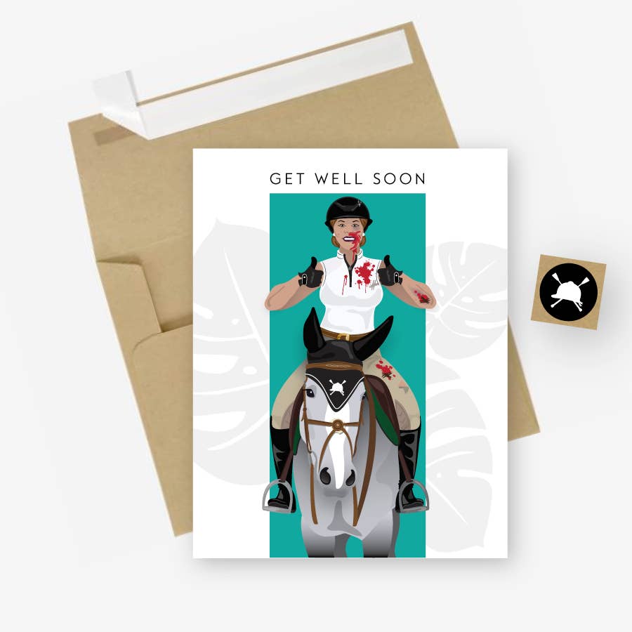 Hunt Seat Paper - Get Well Soon Equestrian Greeting Card
