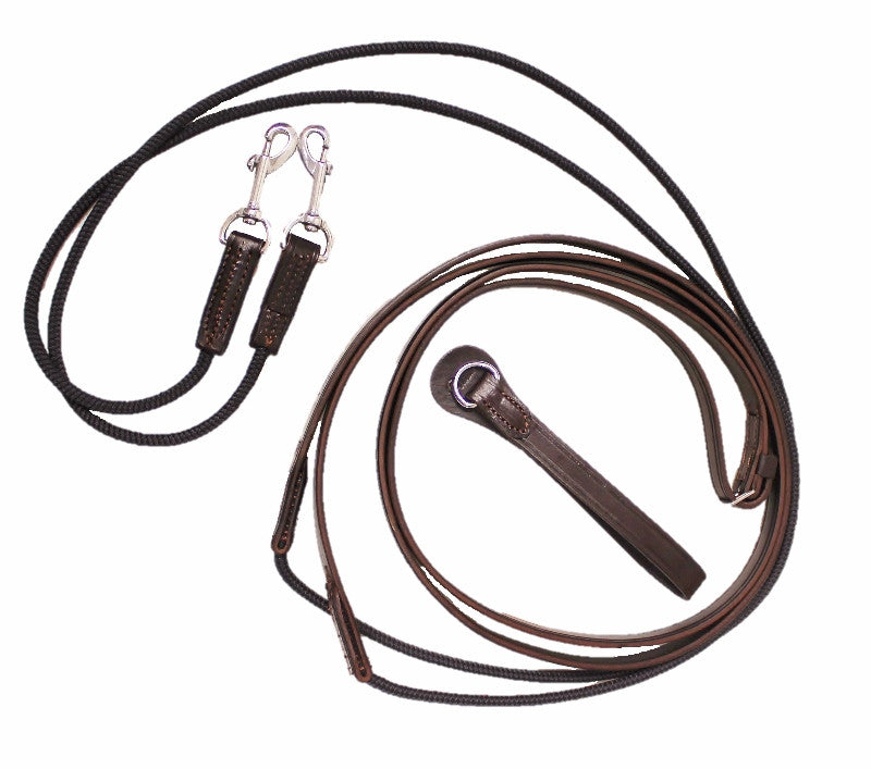 Walsh Leather Draw Reins with Rope - The Tack Shop of Lexington