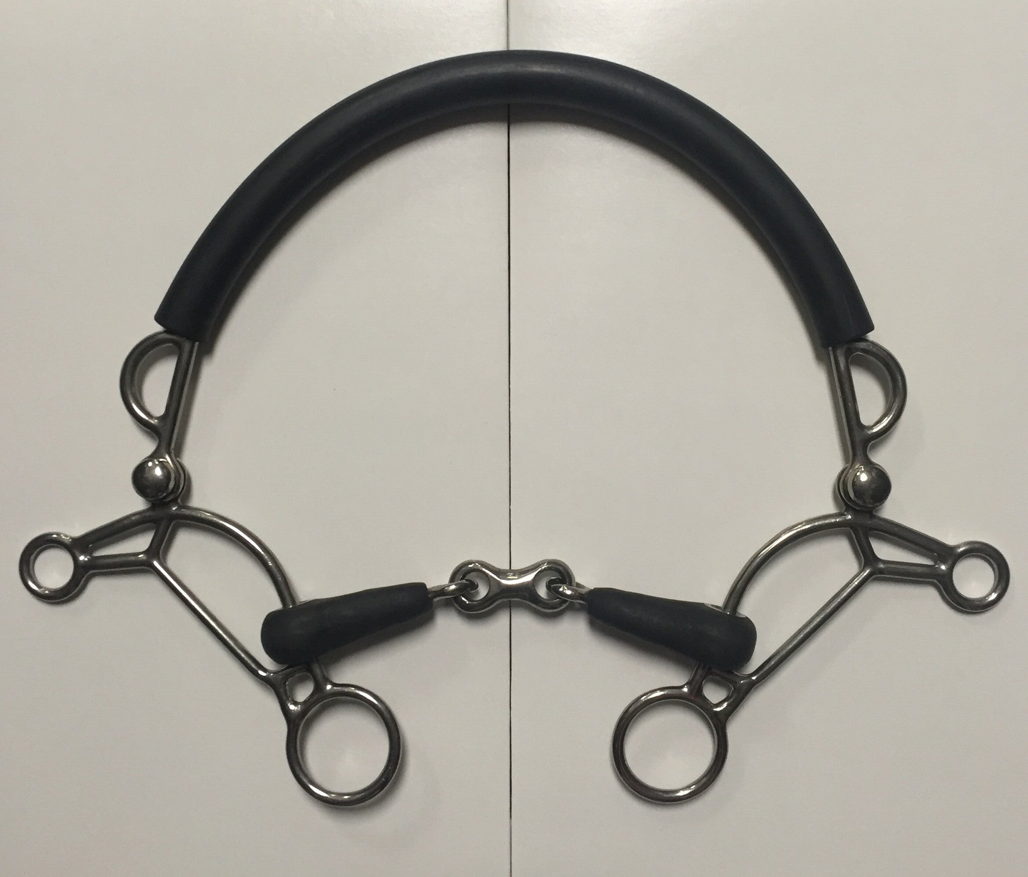 Abbey England Combination Hackamore Rubber French Link - The Tack Shop of Lexington