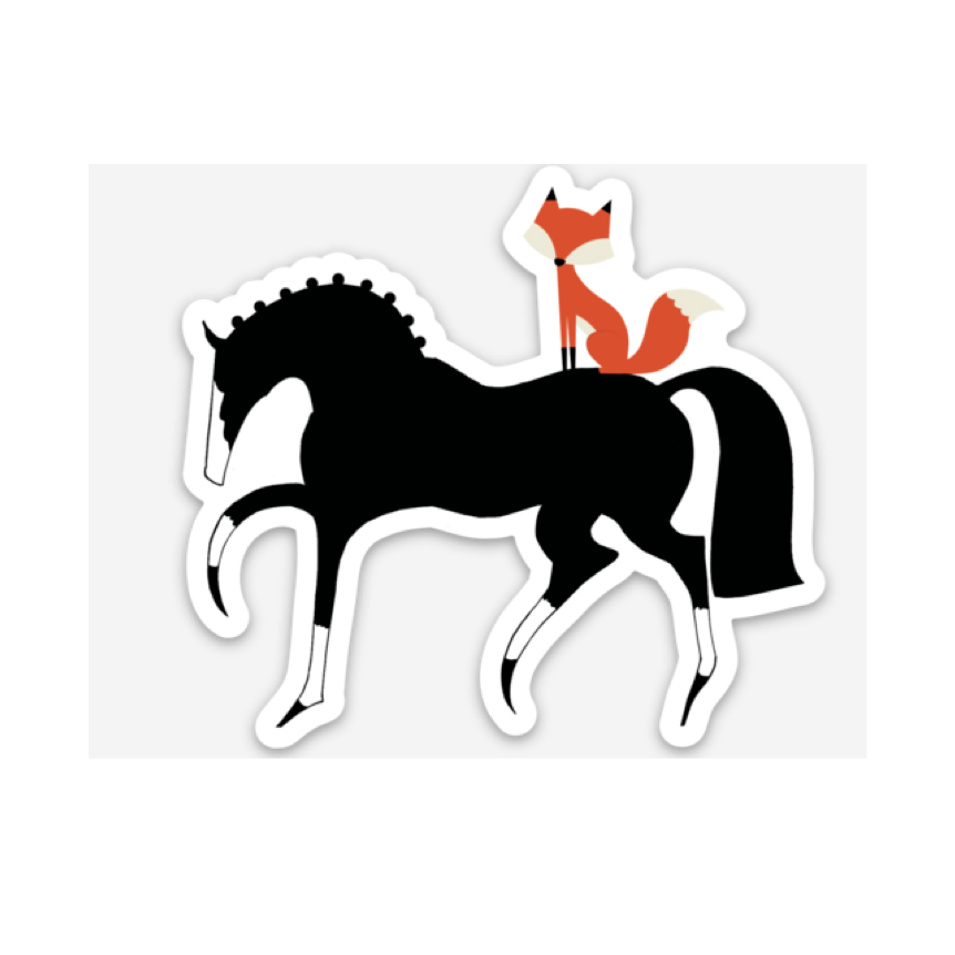 Horse Hollow Magnet - Stylish Fox on Horse