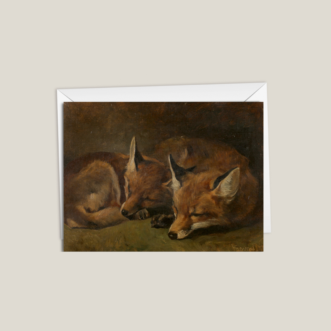 Fox Vixen with Her Cub Greeting Card - Nimrod Paper