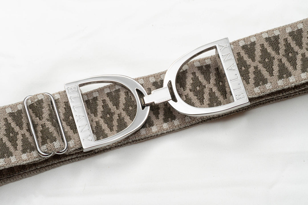 Ellany - Kinsley - 1.5" Silver Stirrup Equestrian Elastic Belt