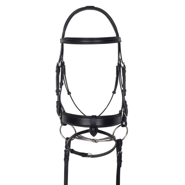 Aramas Square Mild Raised Wide Dressage Bridle with Leather Reins