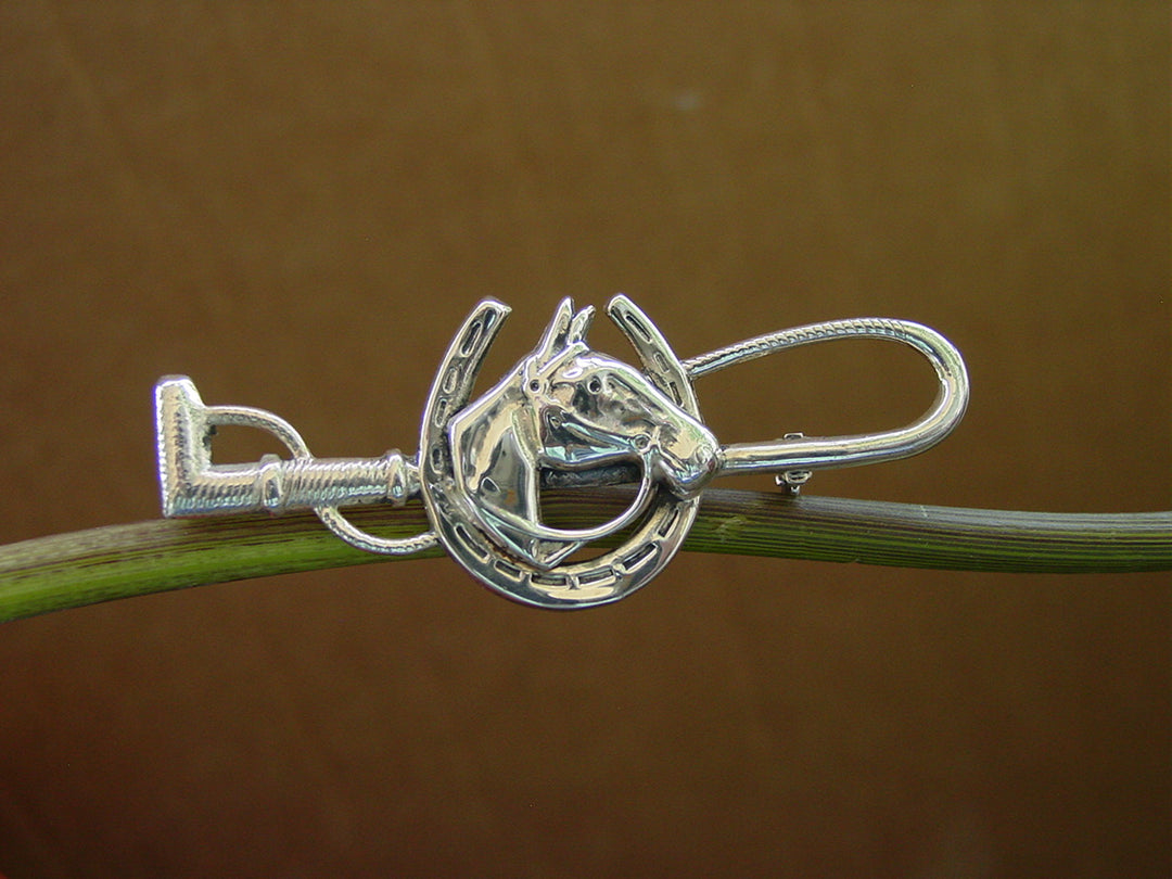 Baron Horse Head with Crop Stock Pin