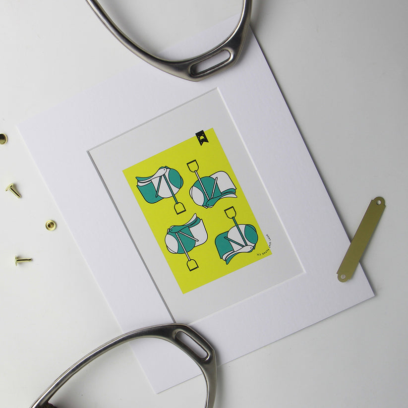 Hunt Seat Paper Jump Saddles Print