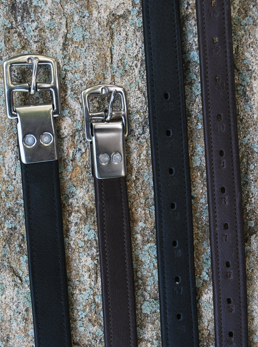 Black Oak Flat Buckle Calf Lined Stirrup Leathers