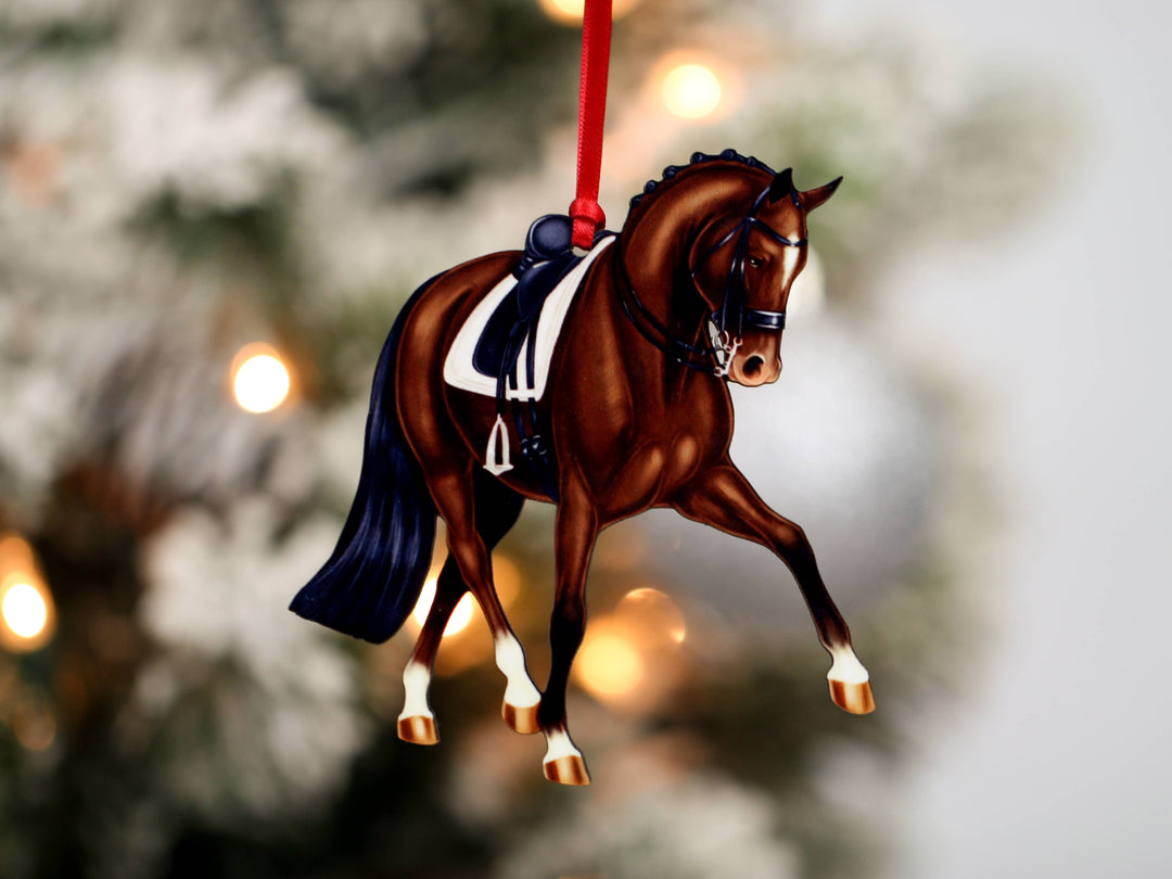 Classy Equine Bay Half Pass Dressage Ornament