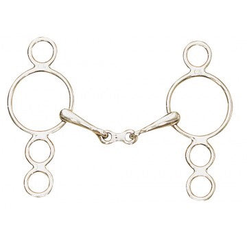 Centaur SS French Mouth 3-ring Gag Bit