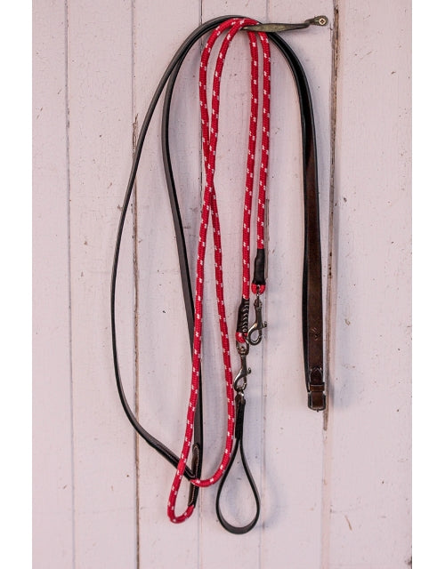 Penelope Pink Rope & Leather Draw Reins