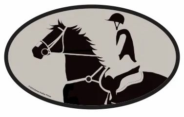 Euro Oval Equestrian Horse Sticker: Eventer 3, 2, 1 GO!