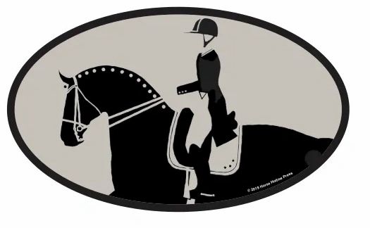 Euro Oval Equestrian Horse Sticker: Piaffe