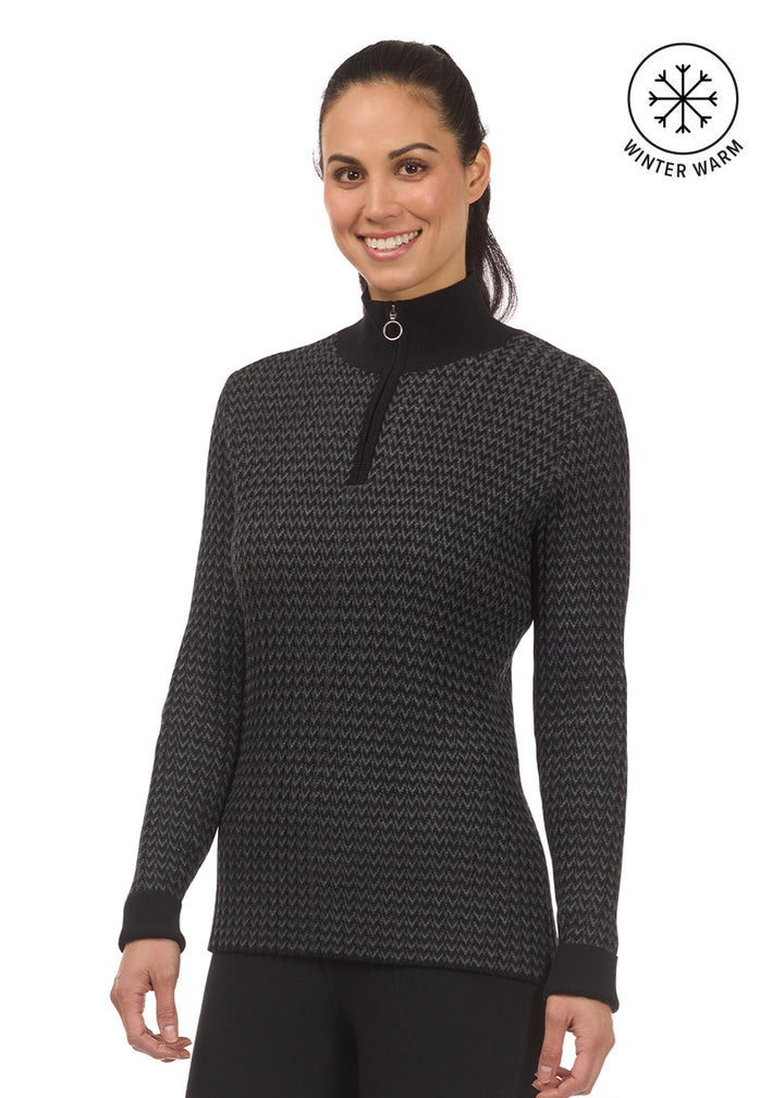 Kerrits Quarter Zip Herringbone Sweater '25
