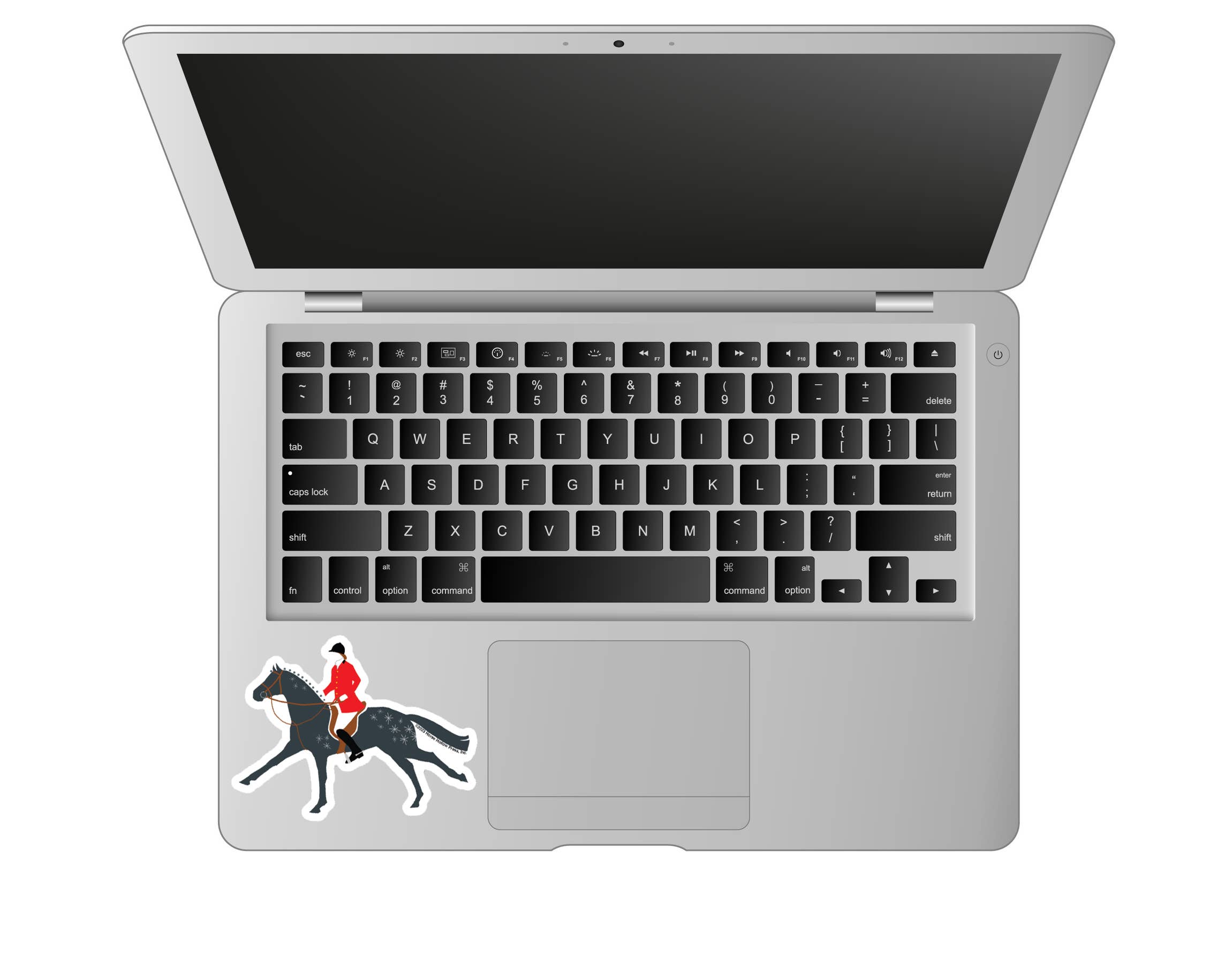 Horse Hollow Press - 3" Waterproof Fox Hunter Dark Gray Sticker