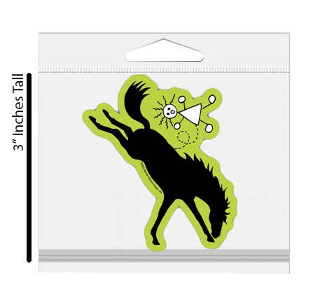 Horse Hollow Press - 3" Waterproof Horse Bucking Horse Green Funny Sticker